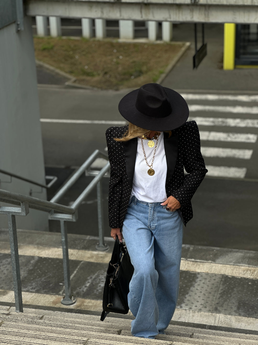 Blazer à pois épaulettes 10356