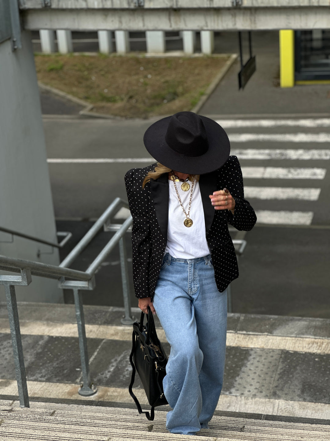 Blazer à pois épaulettes 10356