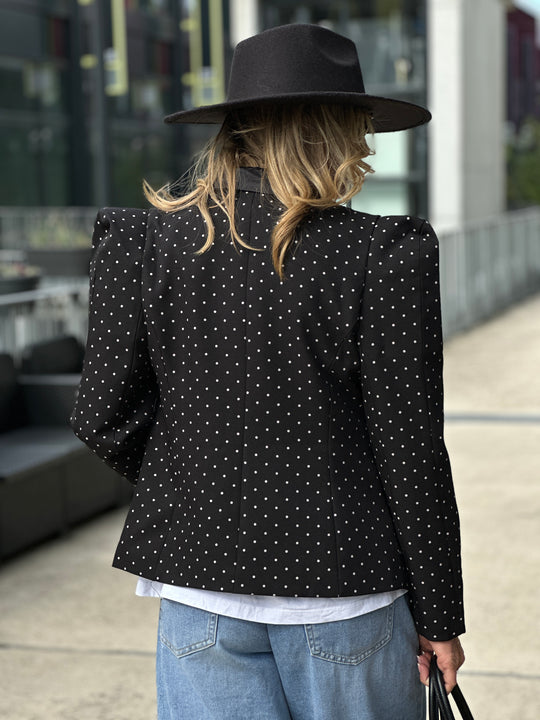 Blazer à pois épaulettes 10356