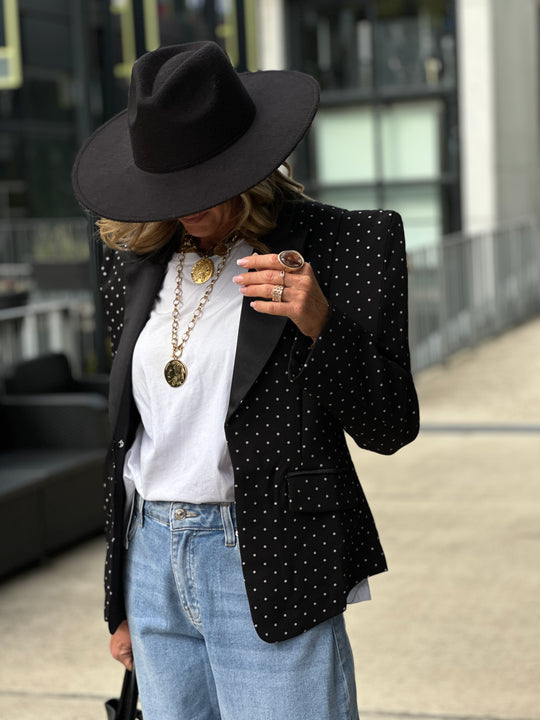 Blazer à pois épaulettes 10356