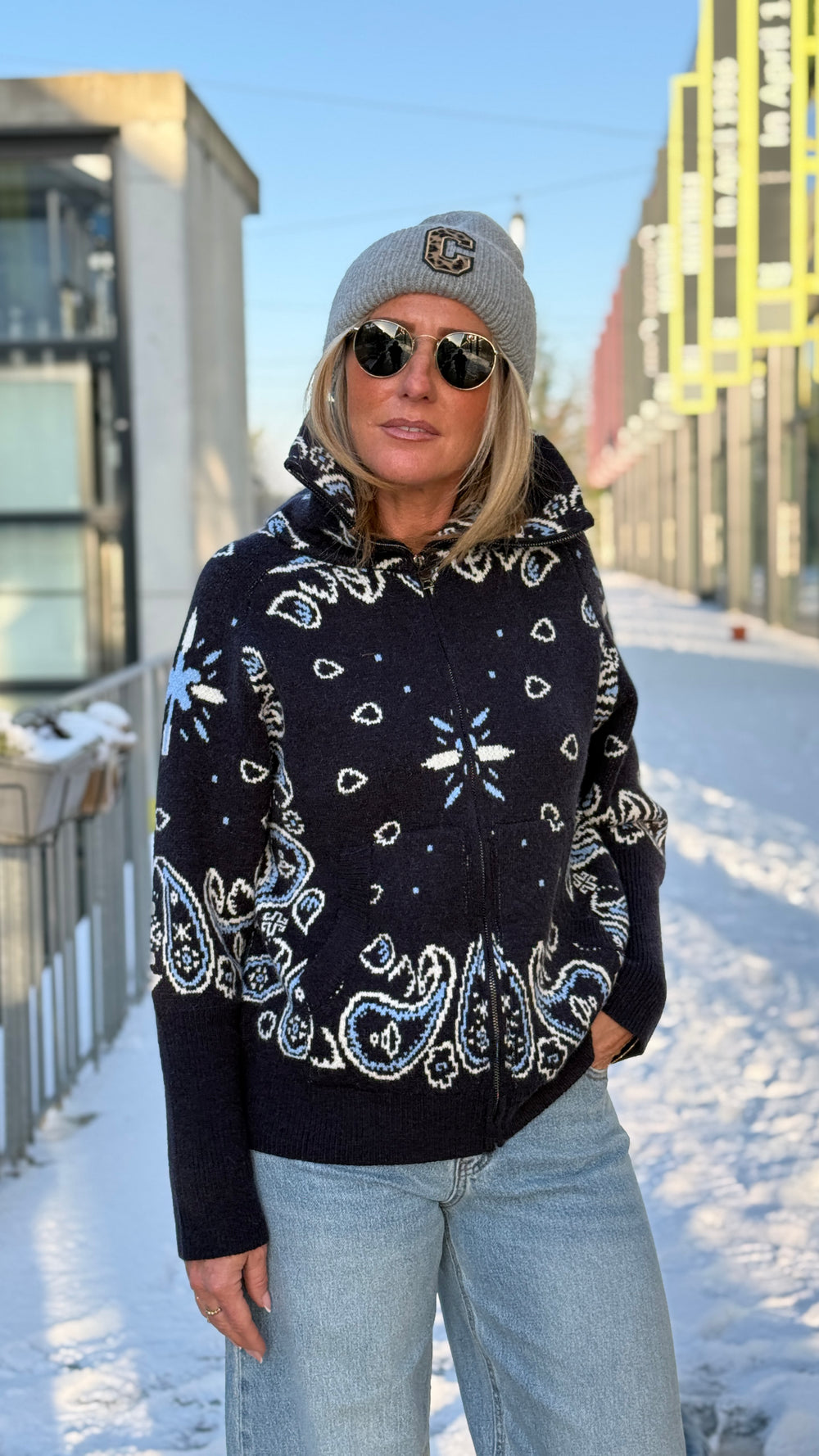 Gilet bandana zip Marine