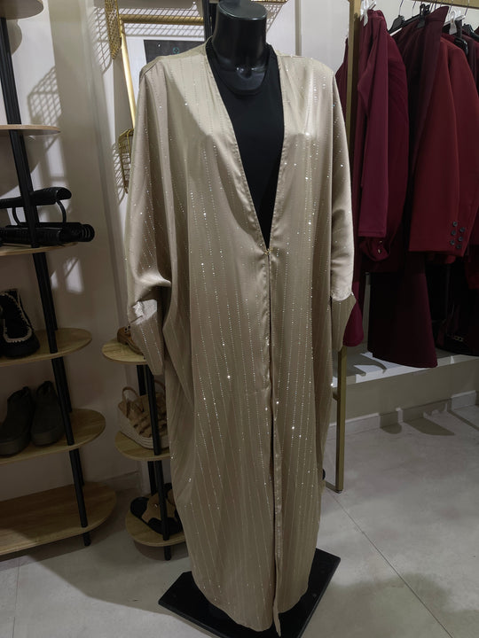Kimono abaya strass Taupe/N11