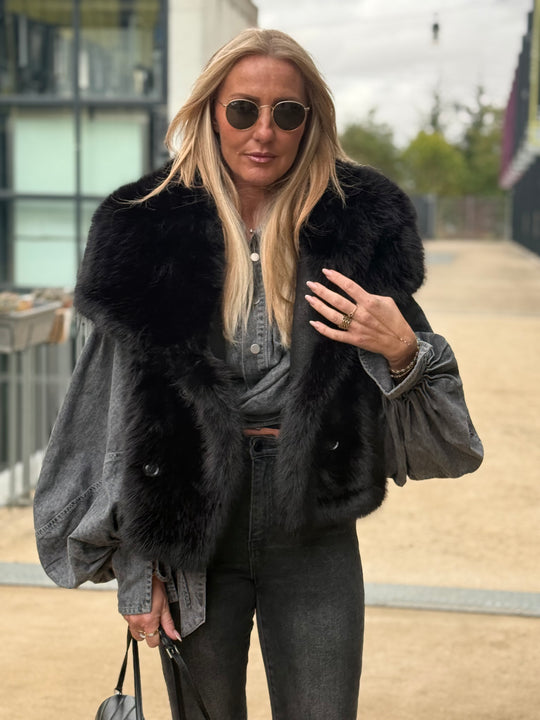 Gilet sans manches fourrure Noir réversible 88275