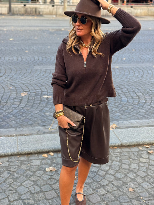 Pull manches longues zip