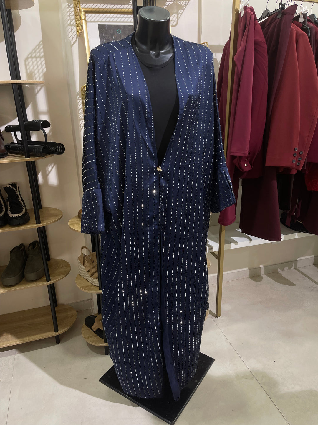 Kimono abaya strass Bleu marine/N11