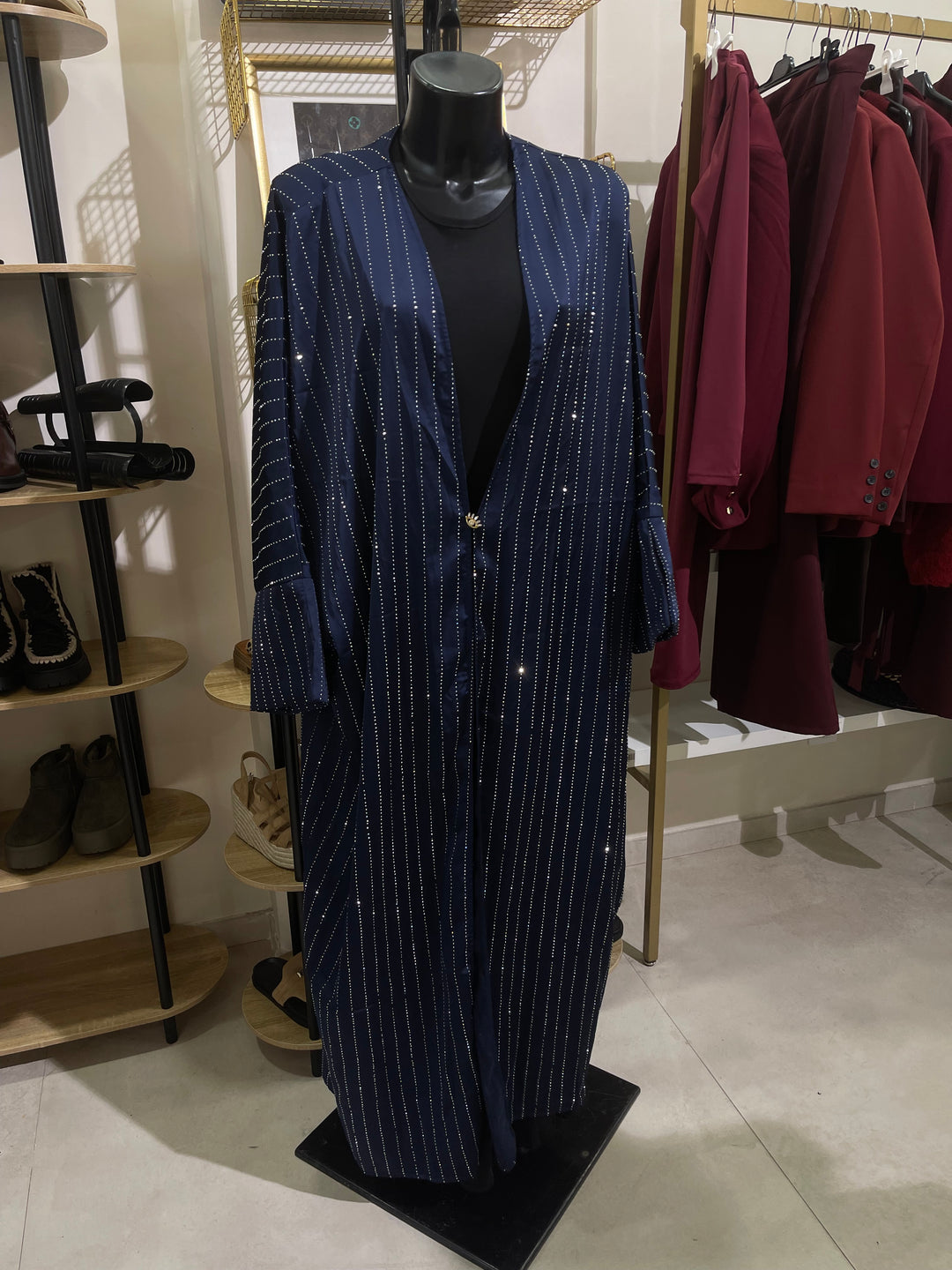 Kimono abaya strass Bleu marine/N11