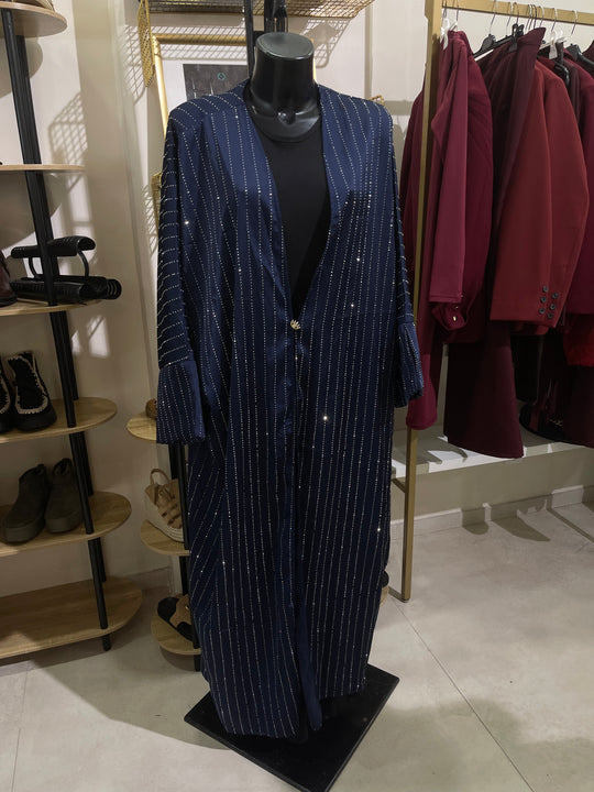 Kimono abaya strass Bleu marine/N11