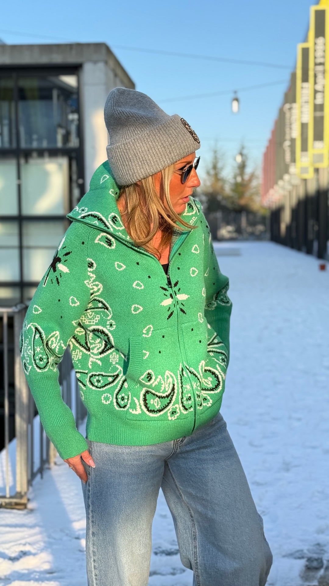 Gilet bandana zip Vert