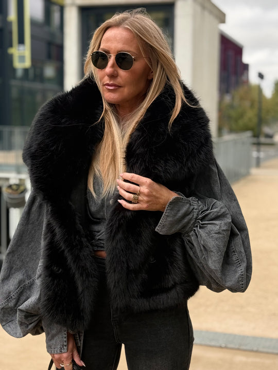 Gilet sans manches fourrure Noir réversible 88275