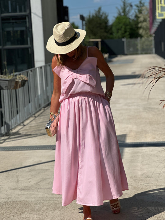 Jupe rayure rose 1637
