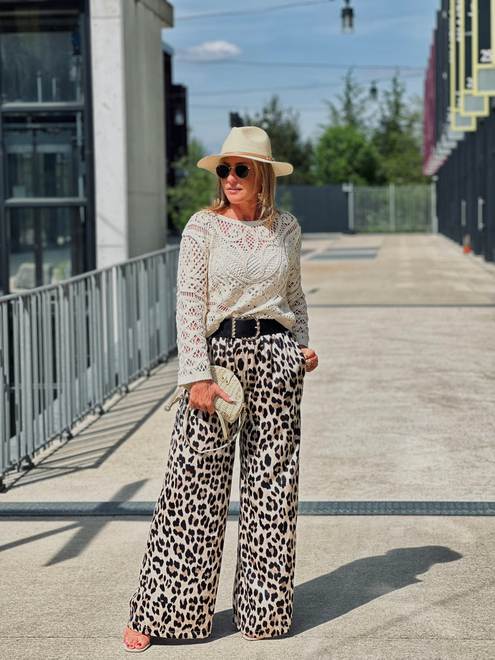 Pantalon large léopard Michelle