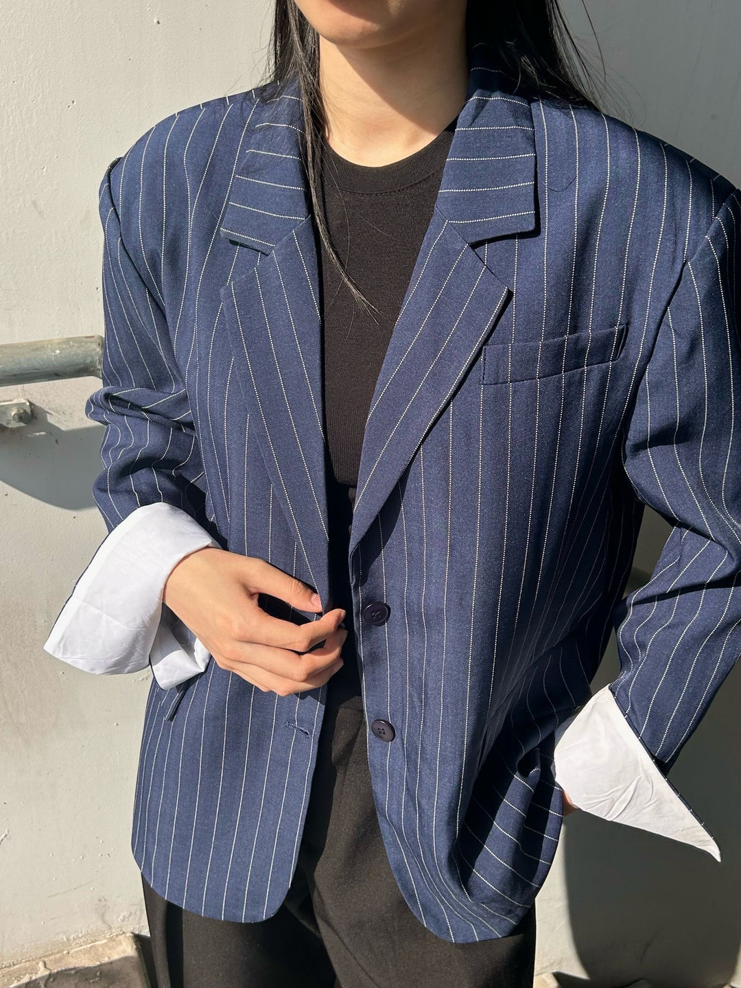 Blazer bleu rayure 3141