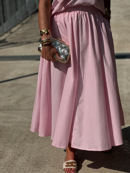 Jupe rayure rose 1637