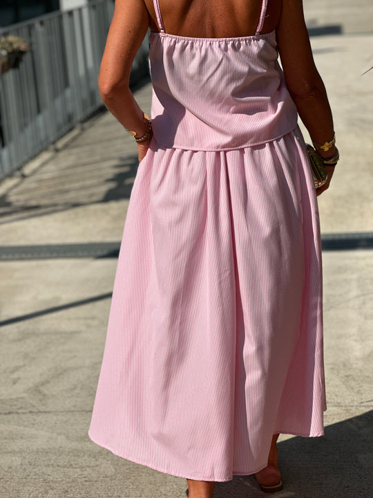 Jupe rayure rose 1637