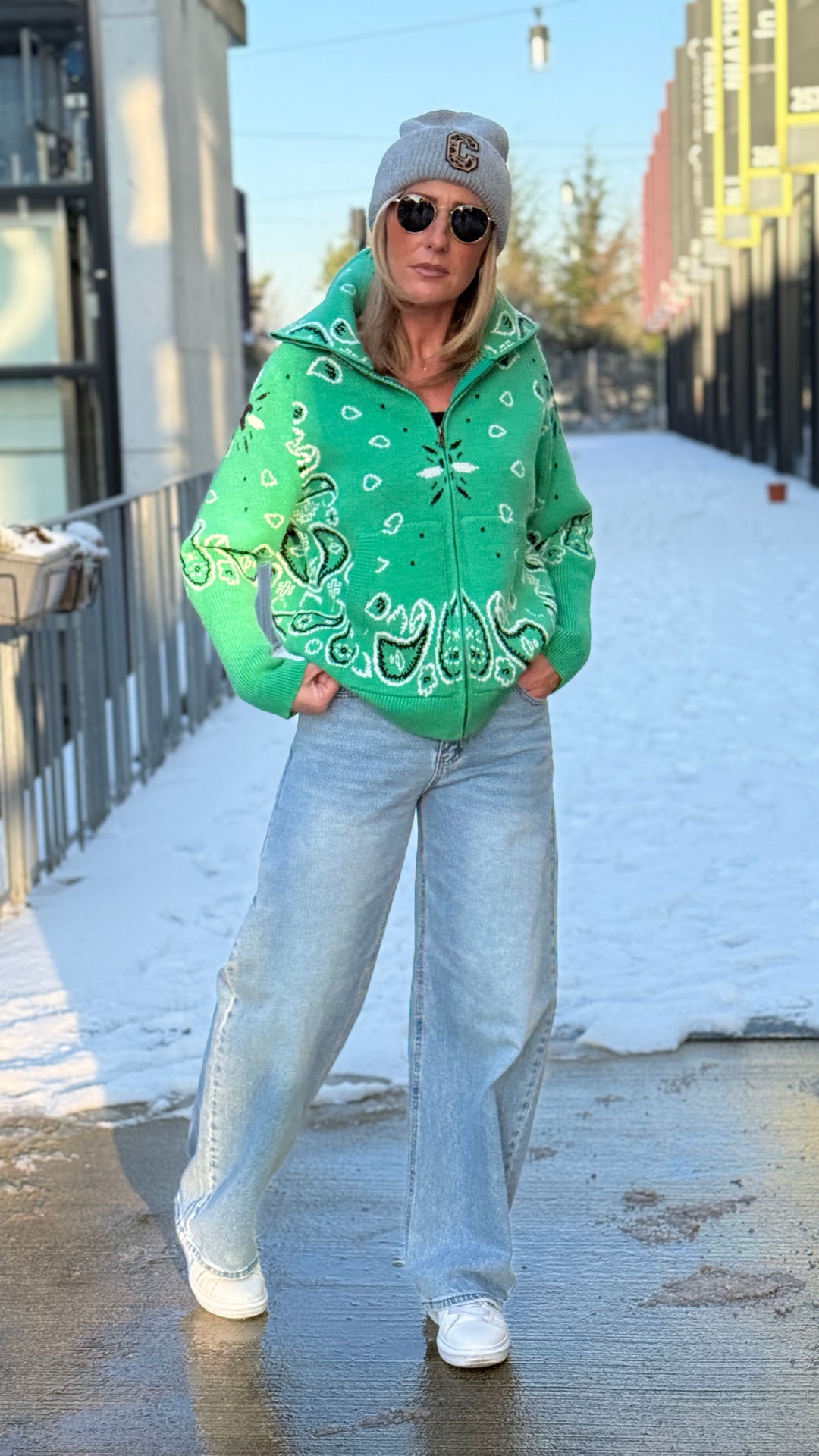 Gilet bandana zip Vert