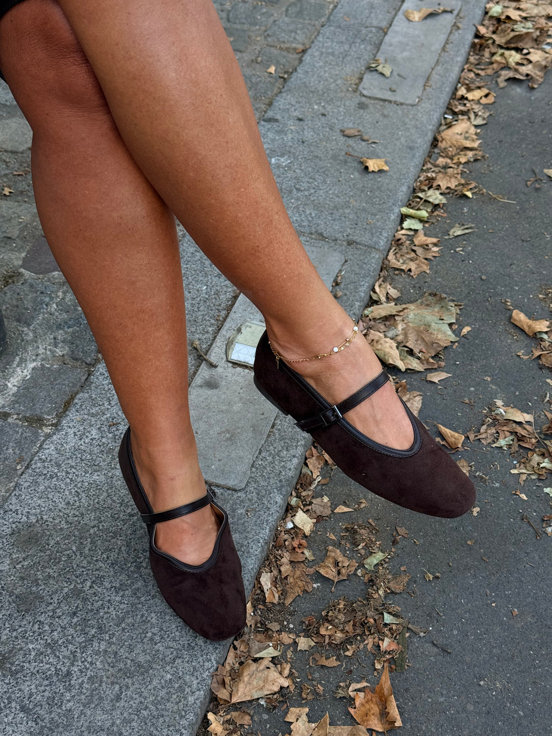 Ballerines daim choco D-179