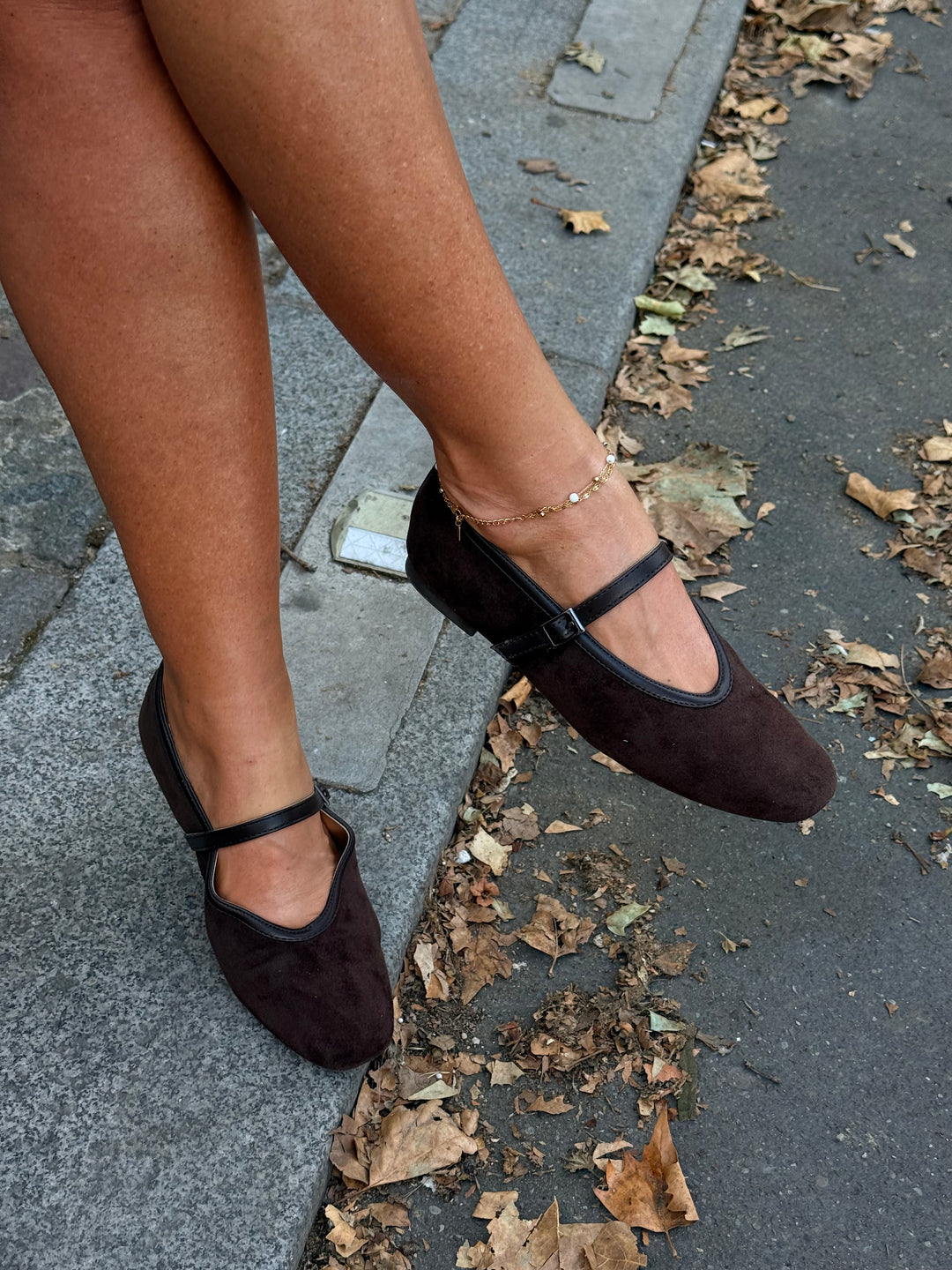 Ballerines daim choco D-179