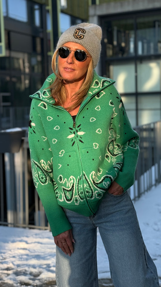 Gilet bandana zip Vert