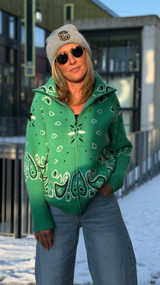 Gilet bandana zip Vert