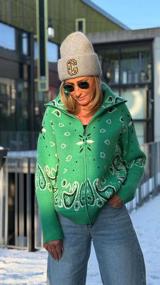 Gilet bandana zip Vert