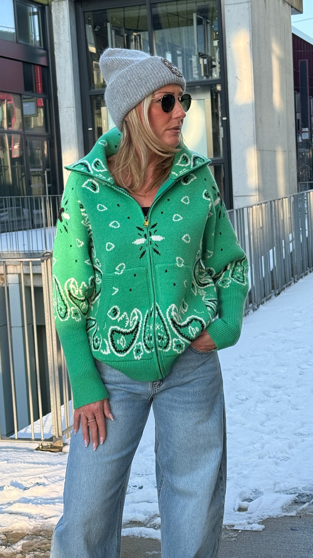 Gilet bandana zip Vert