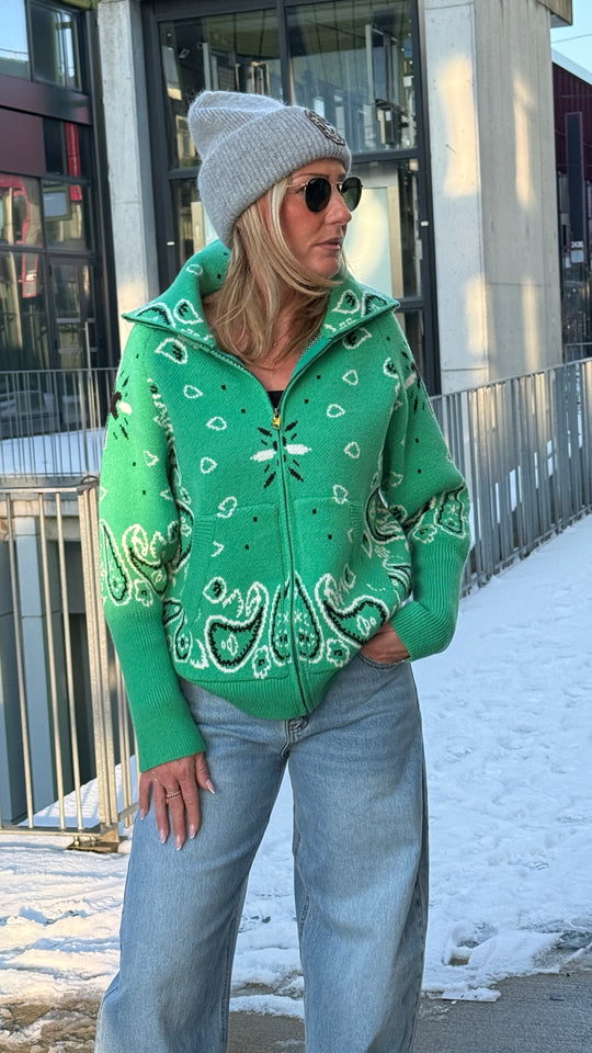 Gilet bandana zip Vert