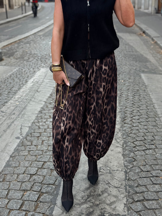 Pantalon ballon léopard