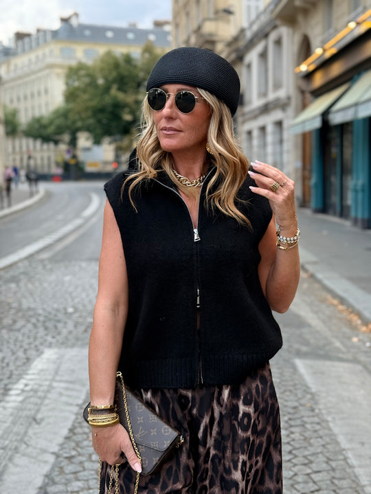 Pull sans manches zip