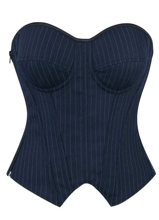 Corset rayure bleu marine ST11671
