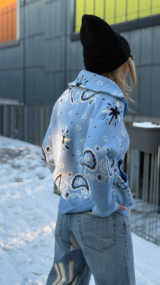 Gilet bandana zip bleu ciel