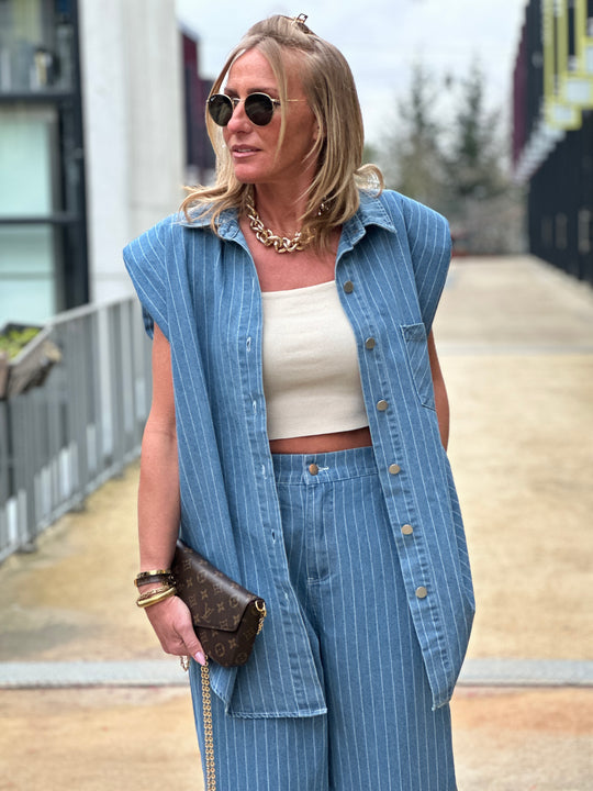 Ensemble jean rayure Bleu claire  / Tiago