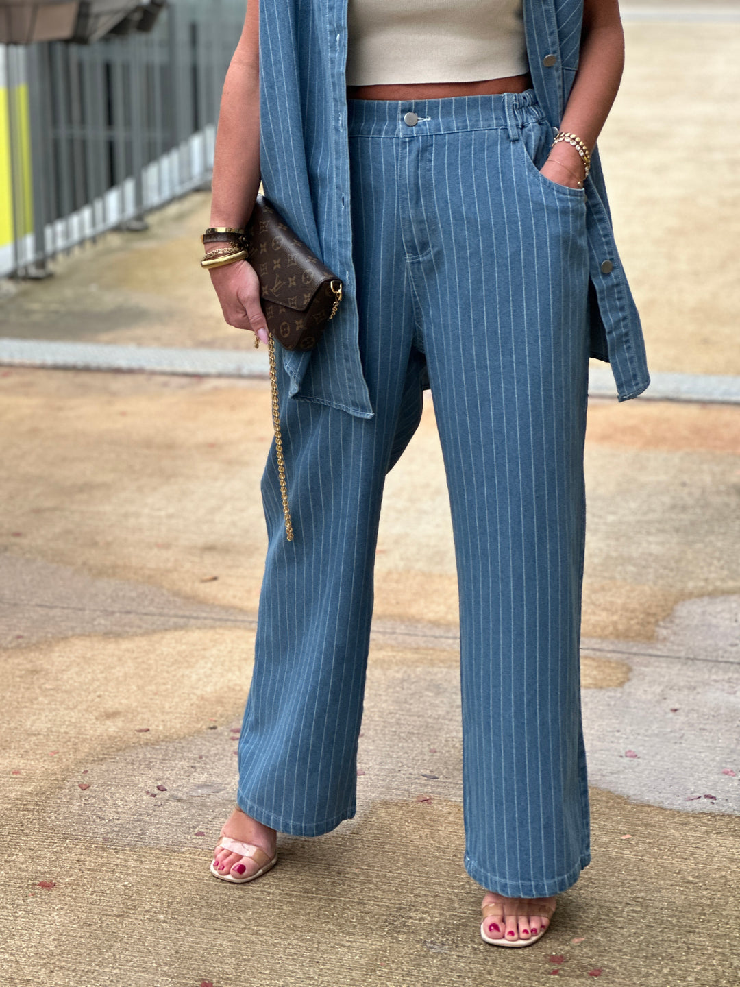 Ensemble jean rayure Bleu claire  / Tiago