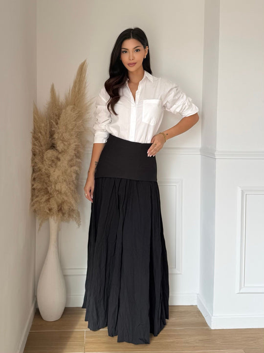 Jupe asymétrique noir Y25189