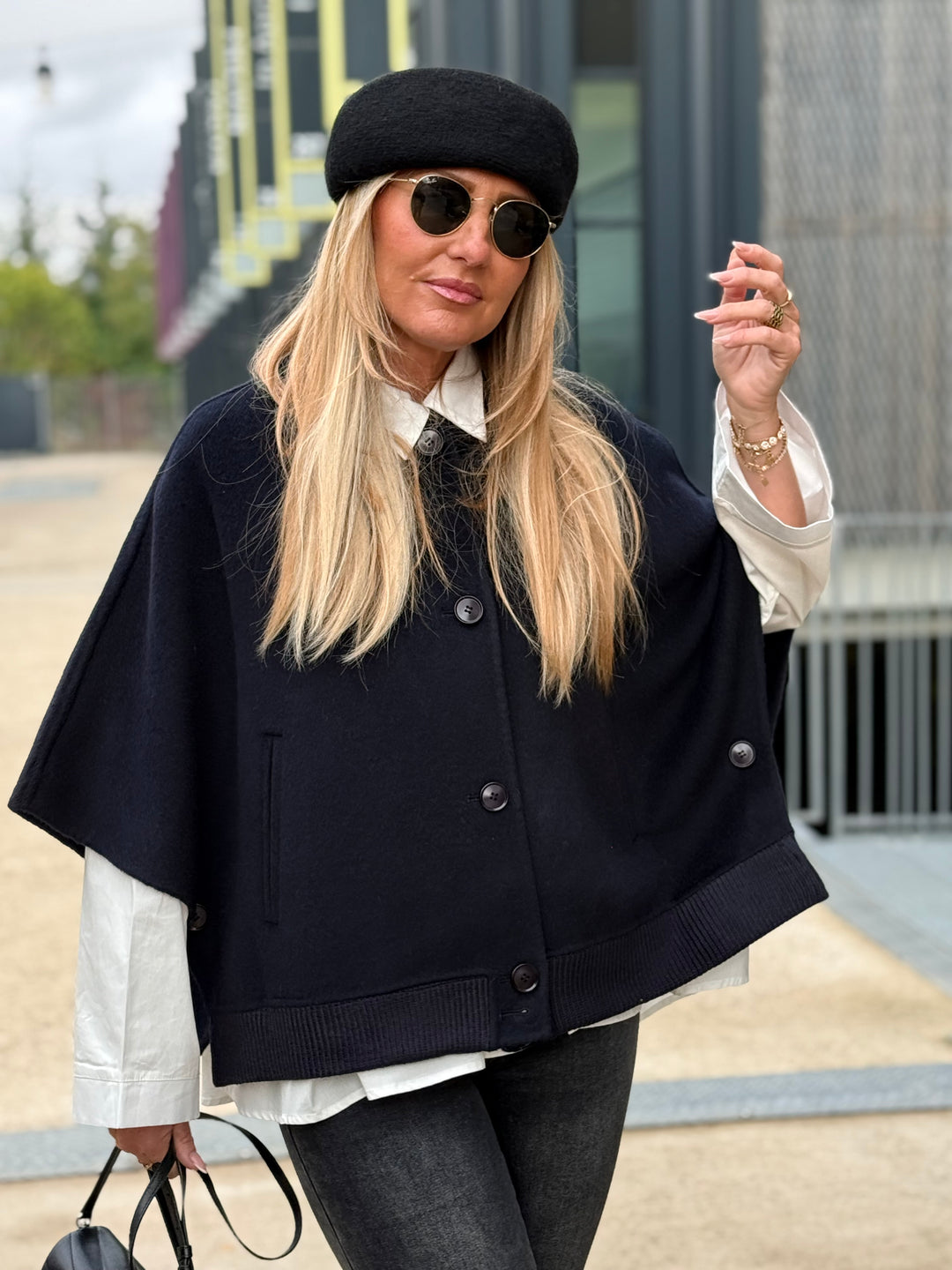 Veste laine bleu marine sy815