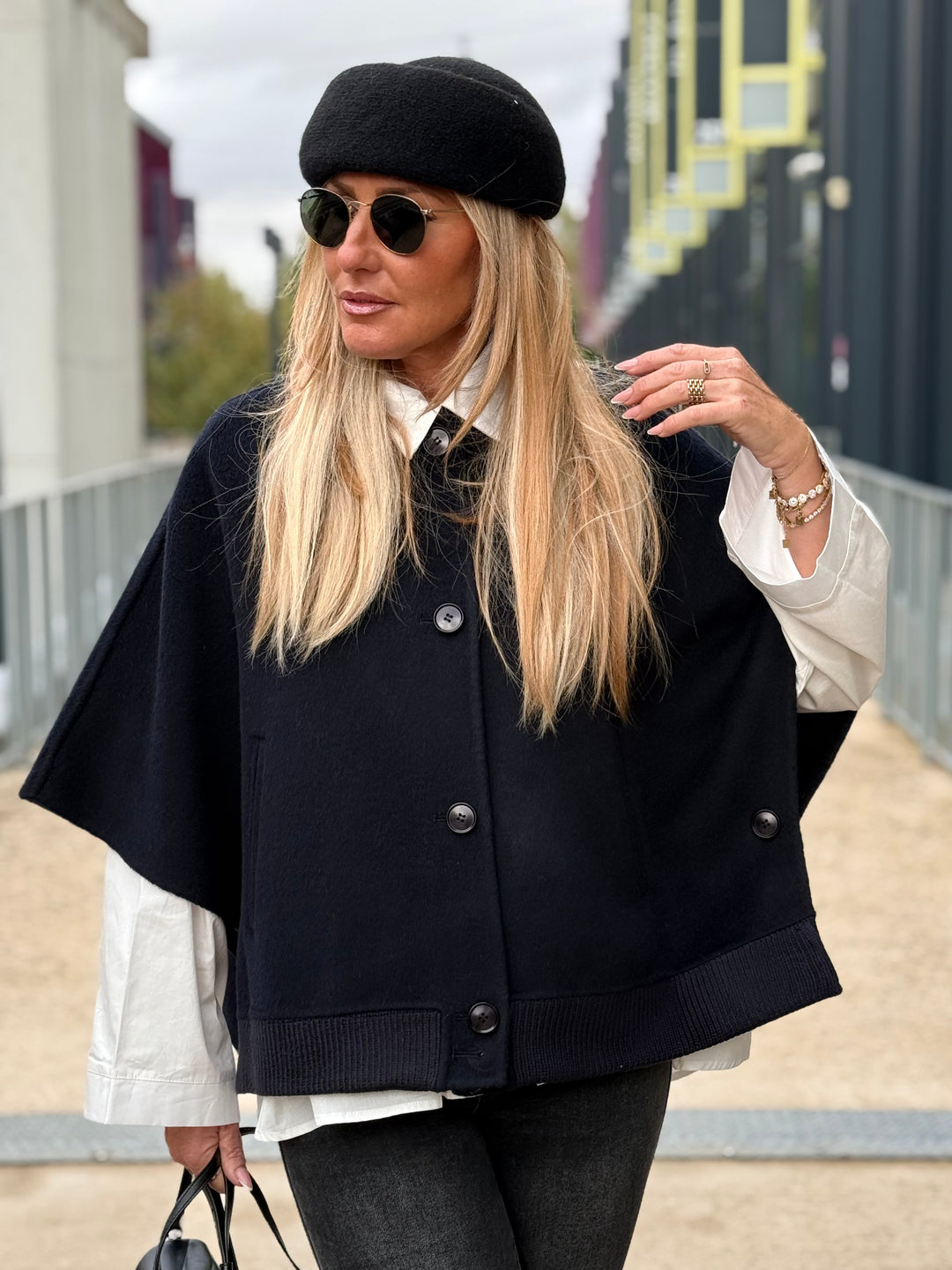 Veste laine bleu marine sy815