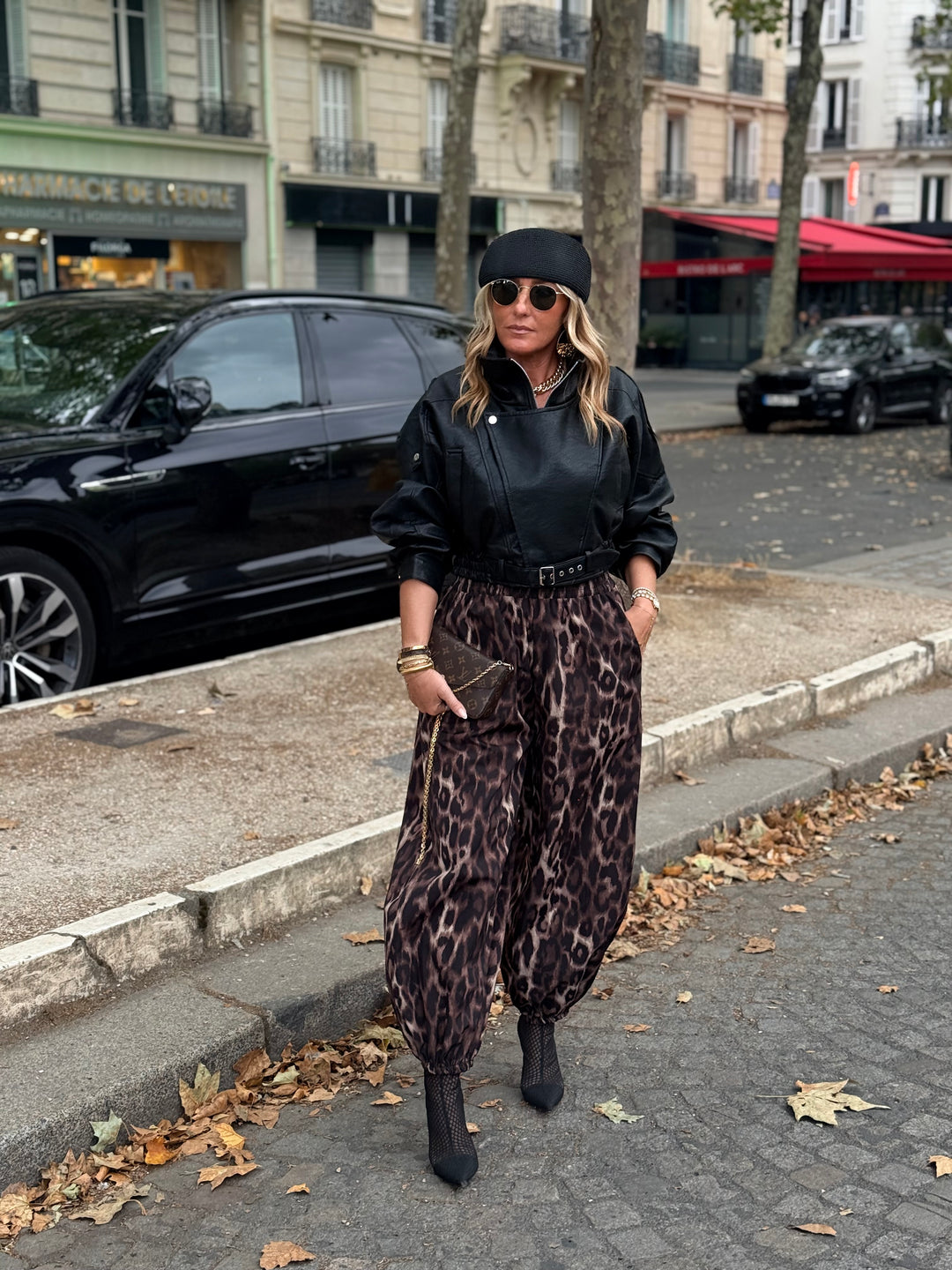 Veste similicuir cintré à la taille 8473 Noir