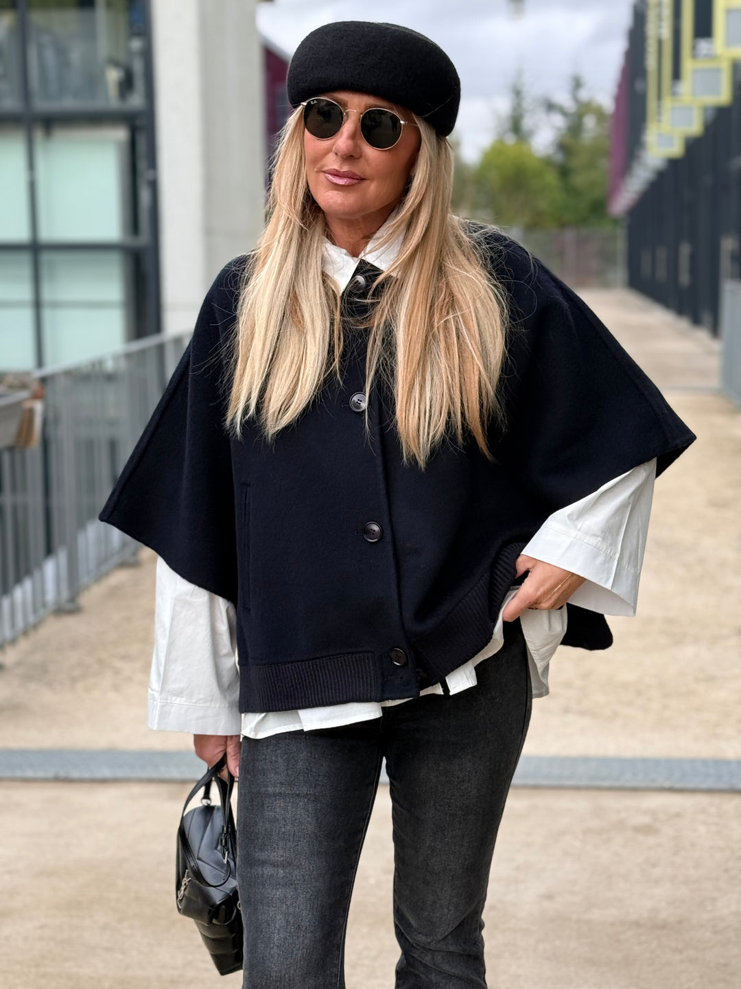 Veste laine bleu marine sy815