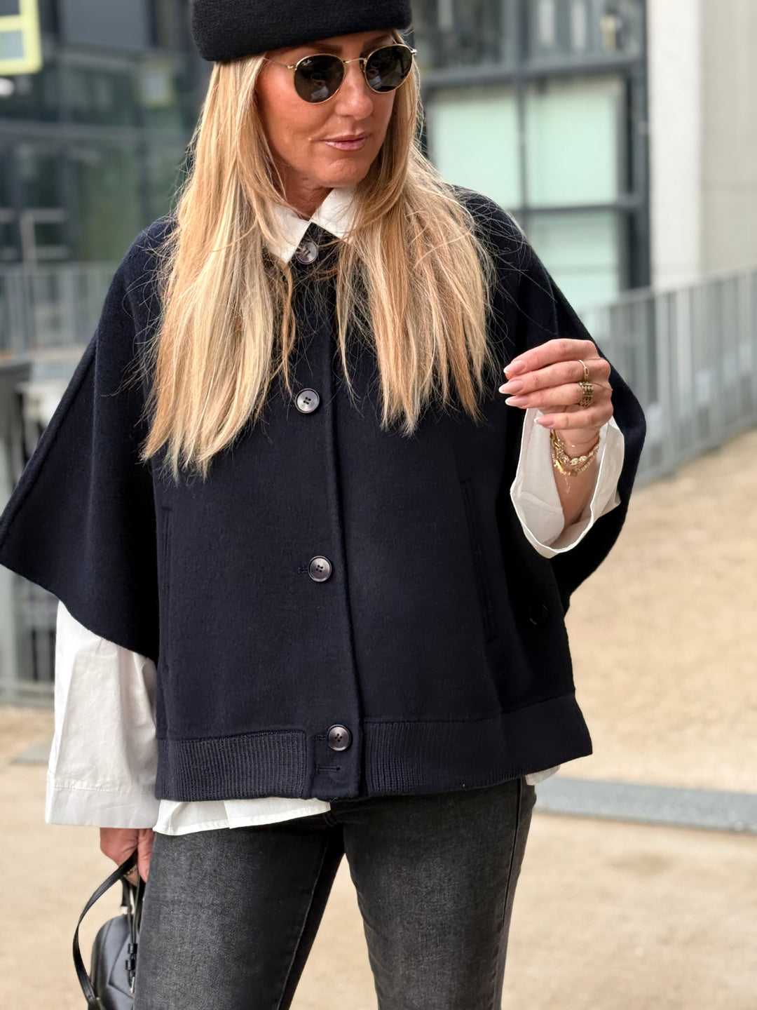 Veste laine bleu marine sy815