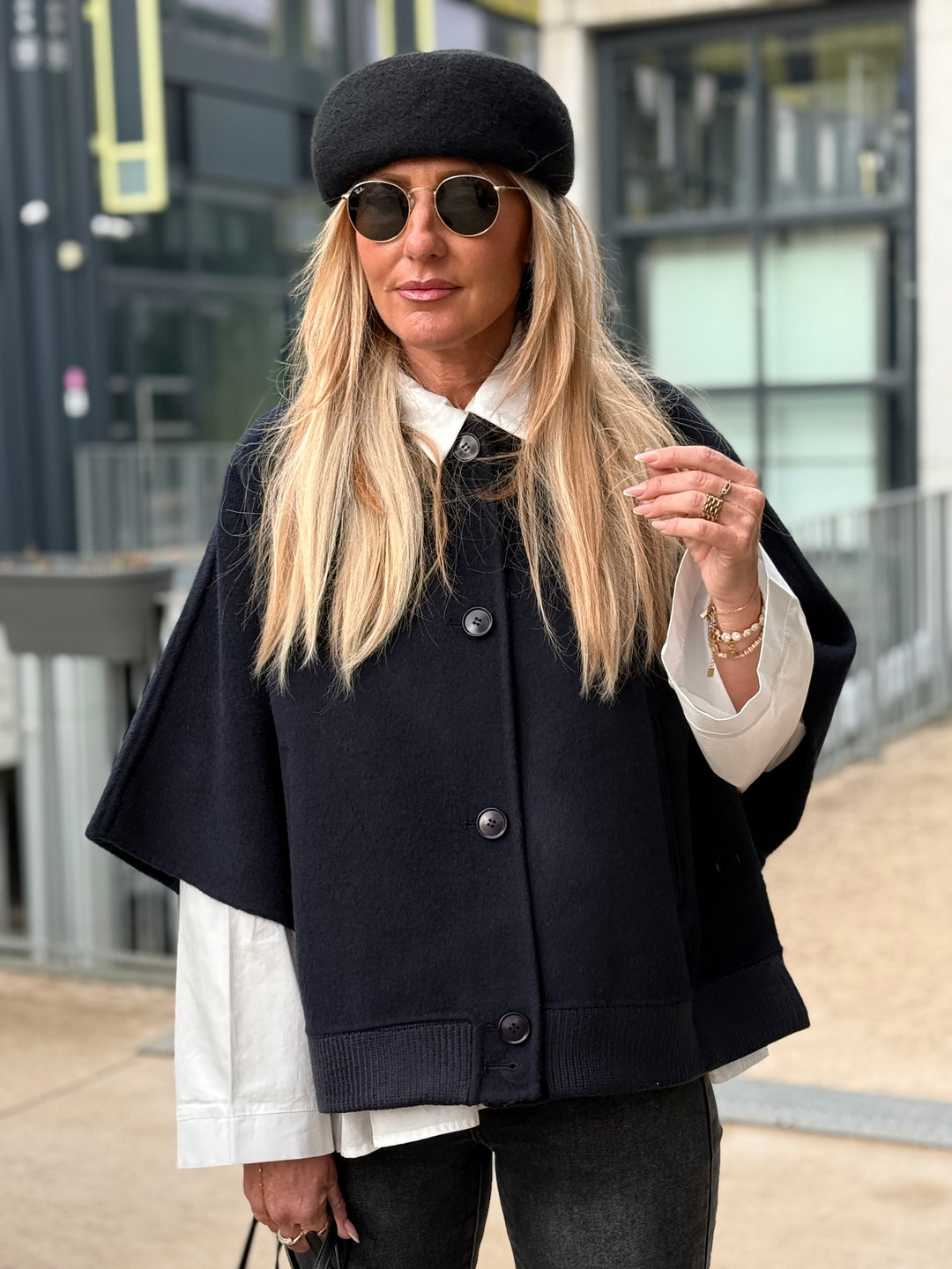 Veste laine bleu marine sy815
