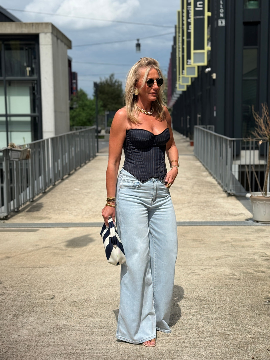 Corset rayure bleu marine ST11671