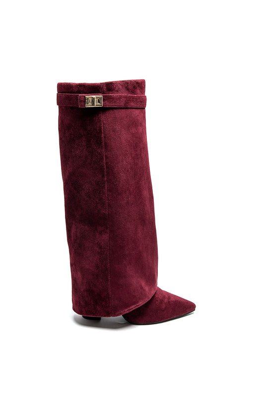 Bottes effet daim bordeaux 9501