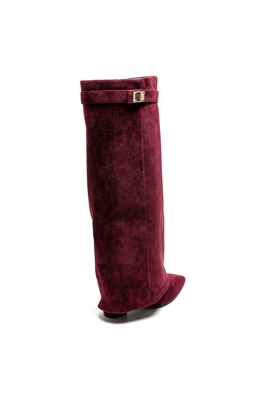 Bottes effet daim bordeaux 9501