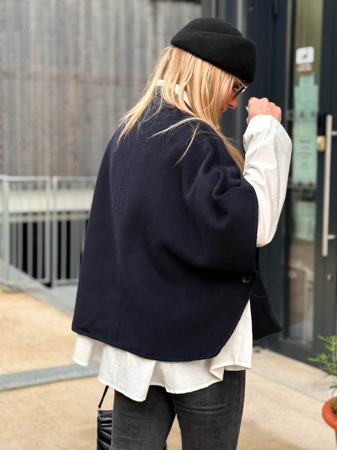 Veste laine bleu marine sy815