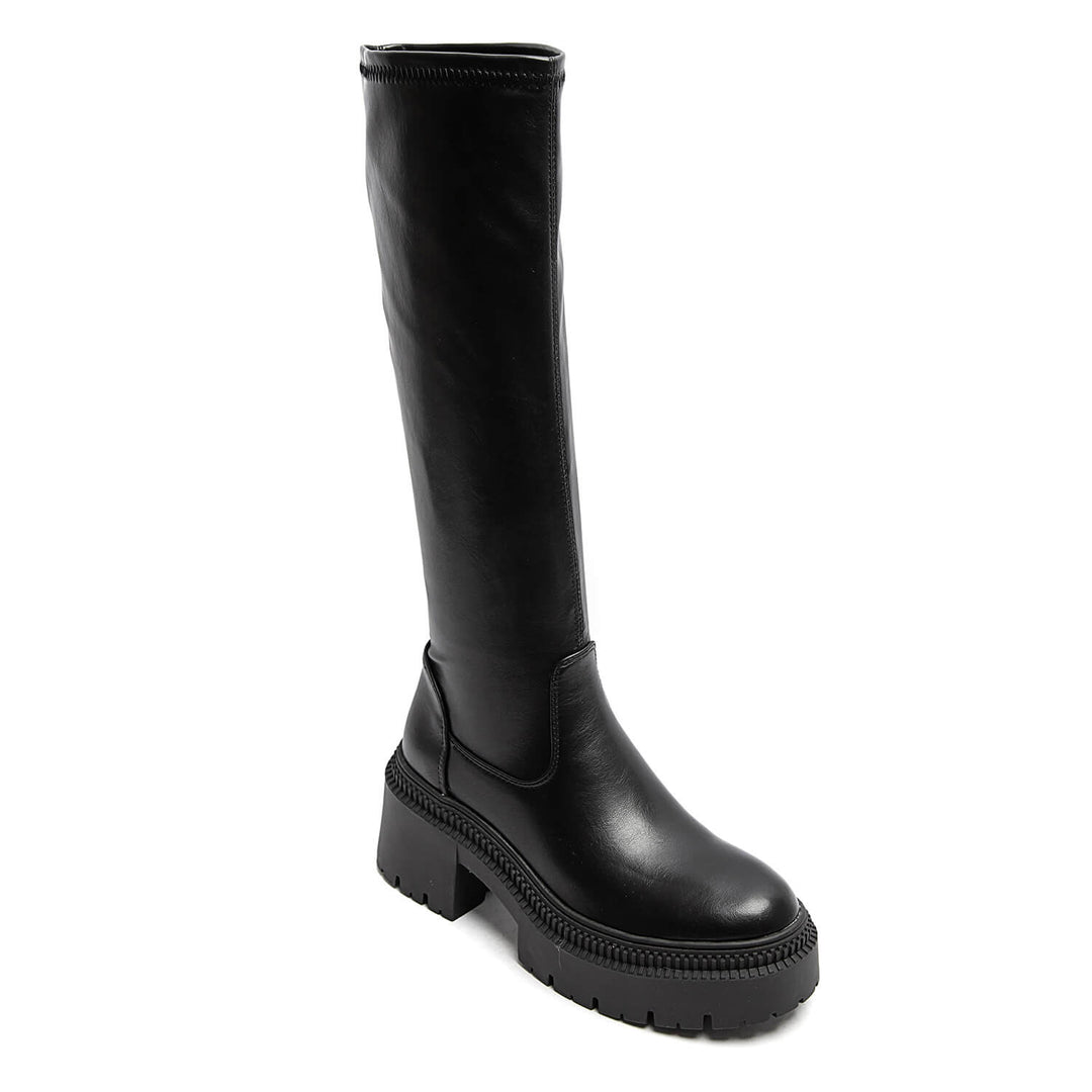Bottes hautes plateforme NOIR 9671