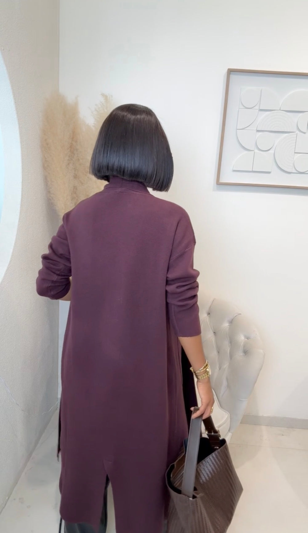 Gilet long col droit YL8892