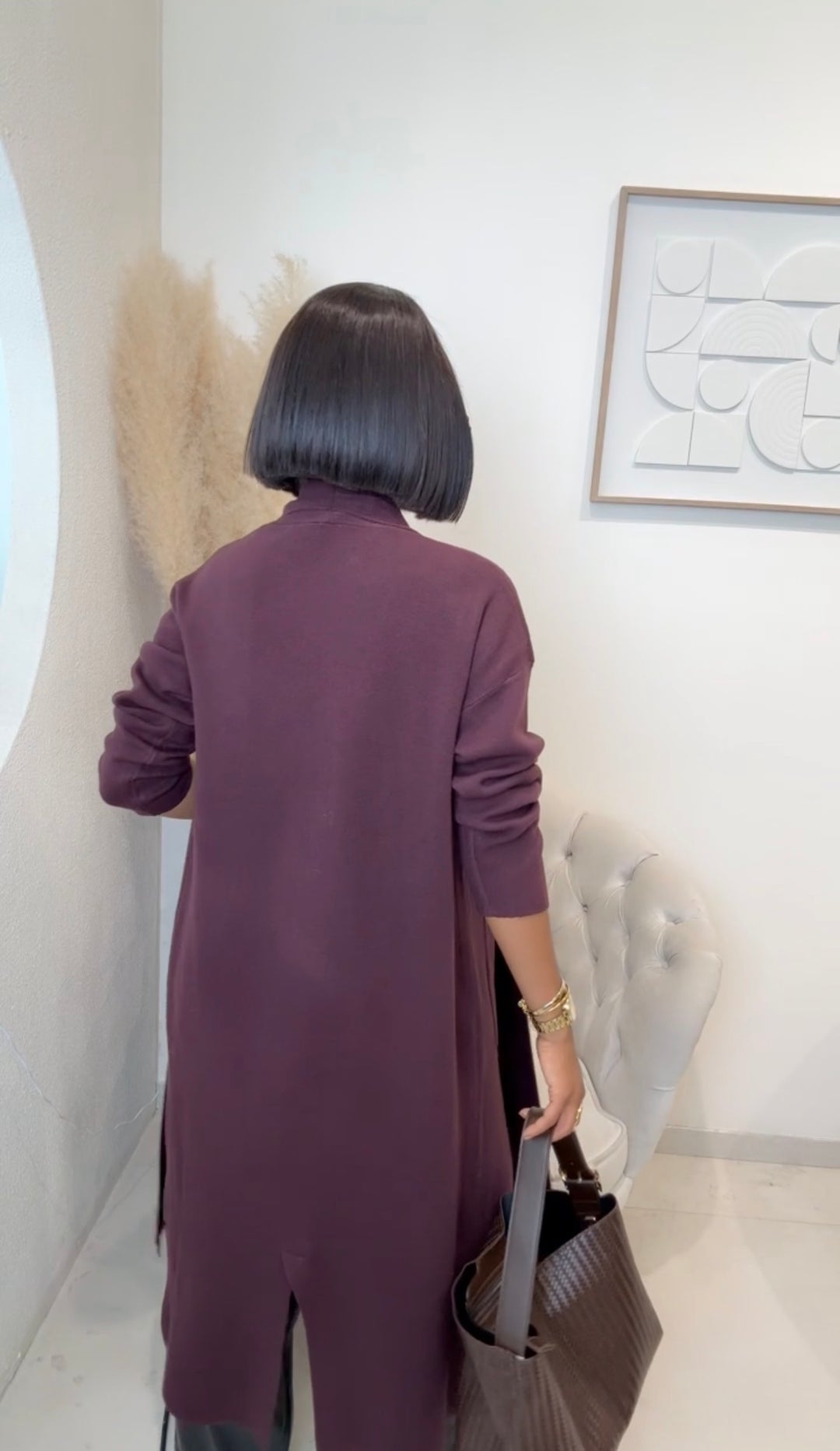 Gilet long col droit YL8892