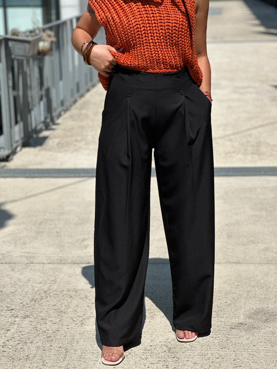 Pantalon à pince noir M765