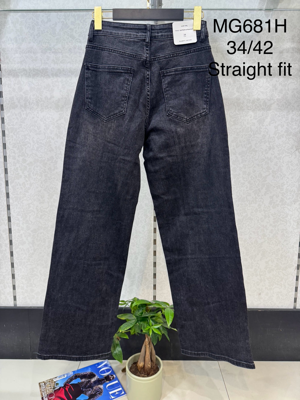 Jean Taille Asymétrique Gris foncé  MG681