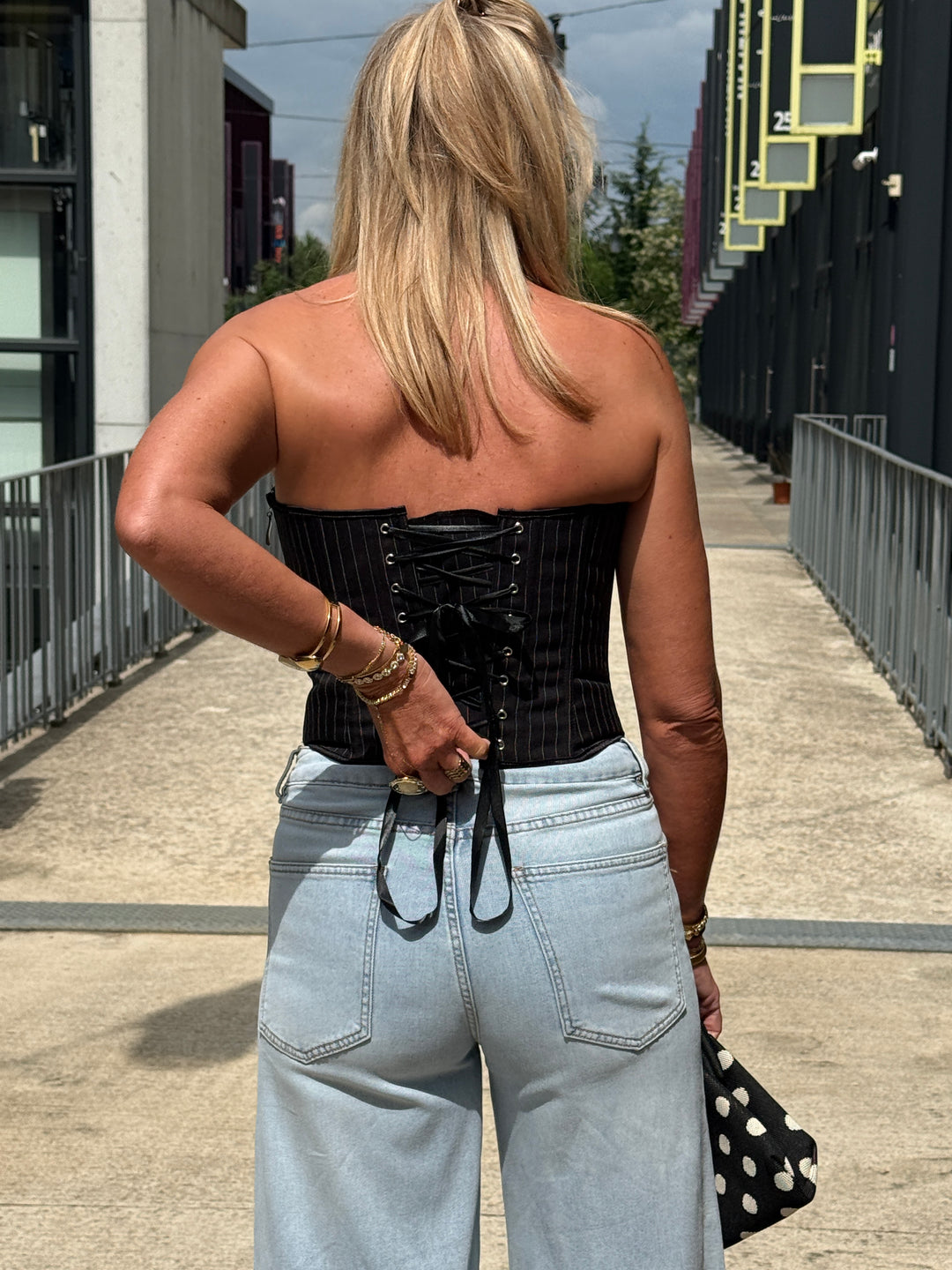 Corset rayure Noir ST11671