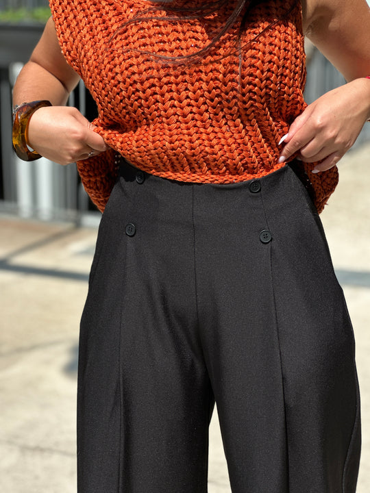 Pantalon à pince noir M765